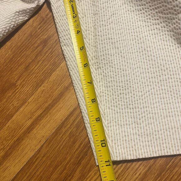 Macy's Charter Club Seersucker Beige Shorts 14 Stretch Tummy Control Stripe NWT - Picture 8 of 10